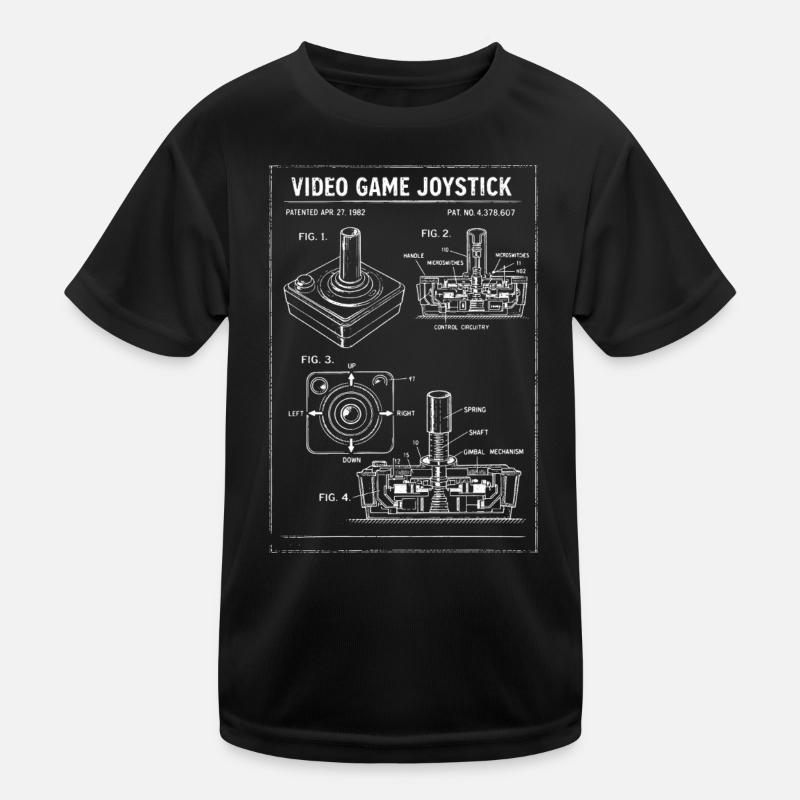 Retro Joystick Blueprint Kids Functional T-Shirt