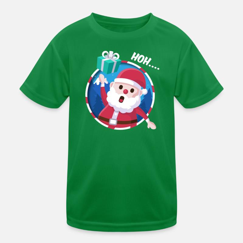 Leuchtender Santa Geschenk Kinder Funktions-T-Shirt