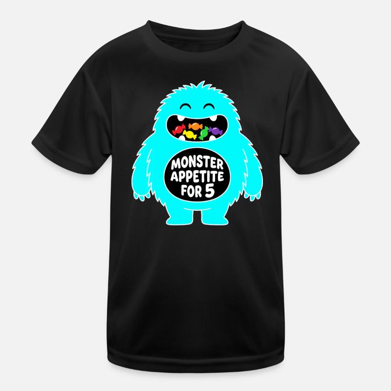 Monster Appetit 5. Geburtstag Kinder Funktions-T-Shirt