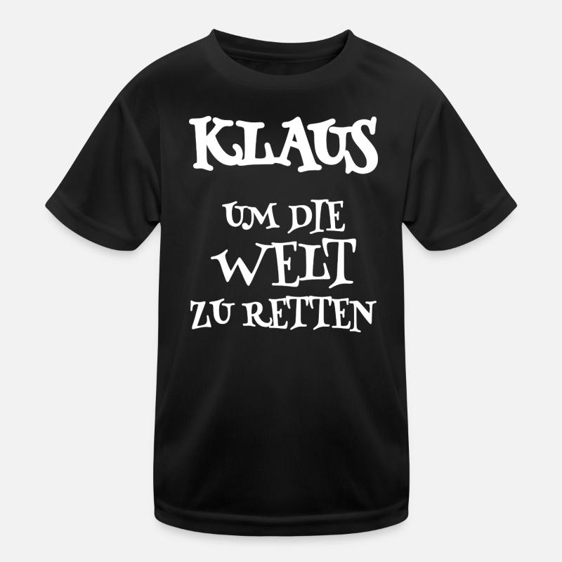 Retter Klaus - Kinder Funktions-T-Shirt - Schwarz