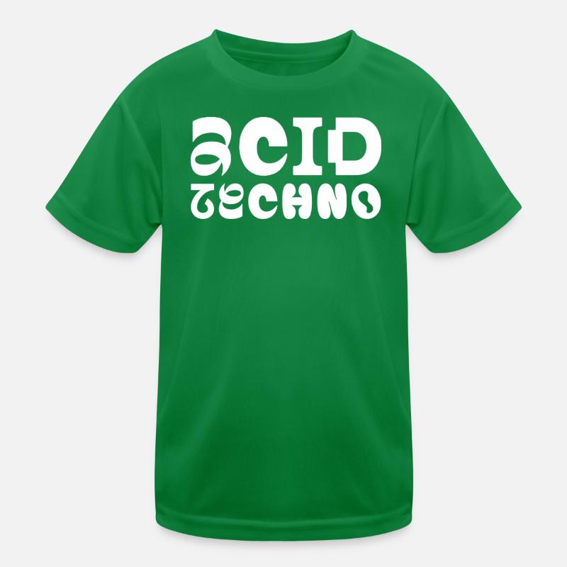 Acid Techno Pulse Typography Kids Functional T-Shirt