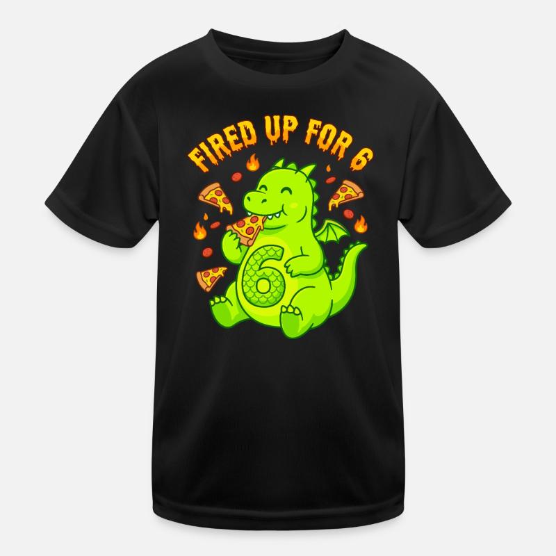 Fired Up For 6 Drache Pizza Kinder Funktions-T-Shirt
