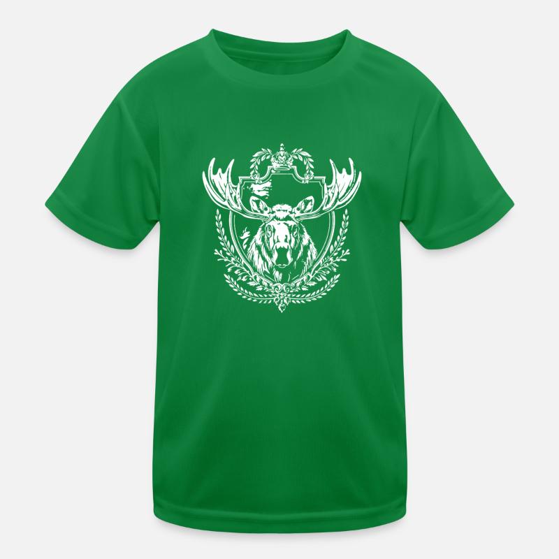 Hirschgeweih Emblem Kranz Kinder Funktions-T-Shirt