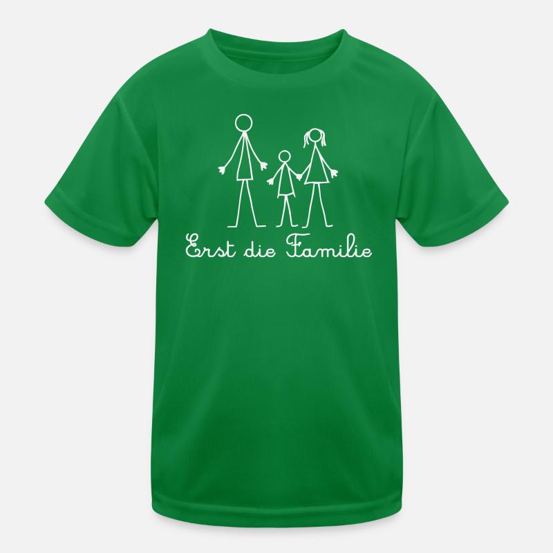 First the Family - Cute Stick Figure White Kids Functional T-Shirt
