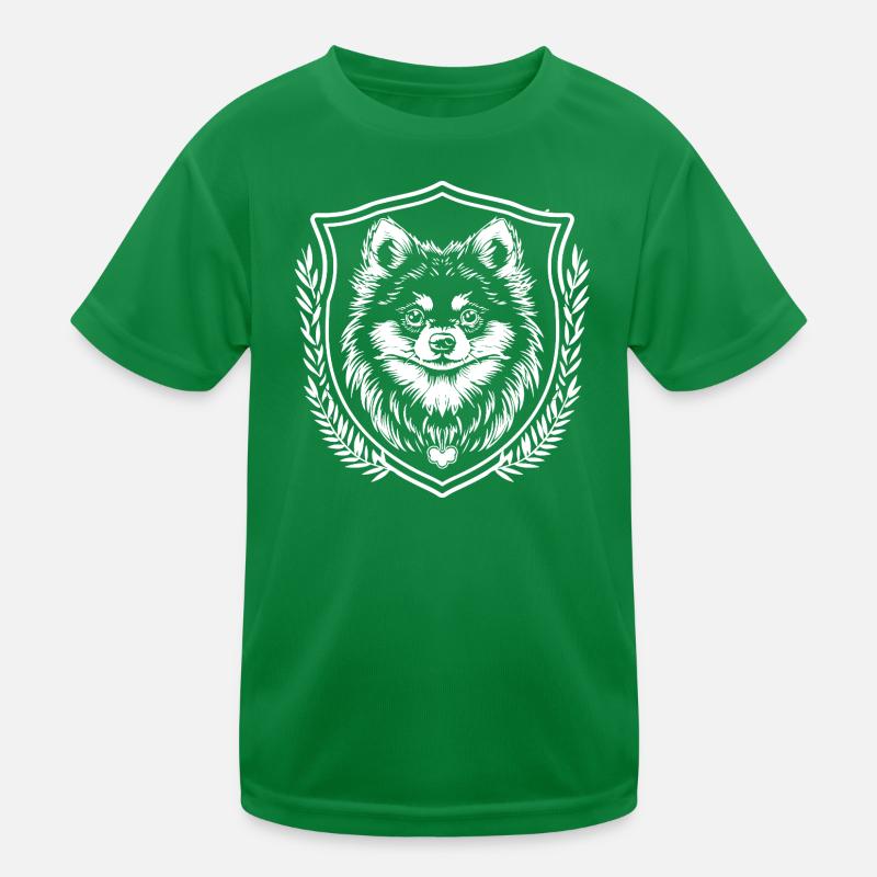 Husky Schild mit Lorbeerkranz Kinder Funktions-T-Shirt