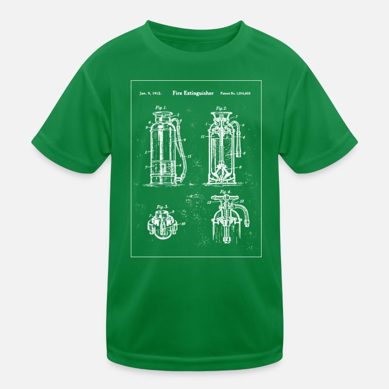 Fire Extinguisher blueprint gift Kids Functional T-Shirt
