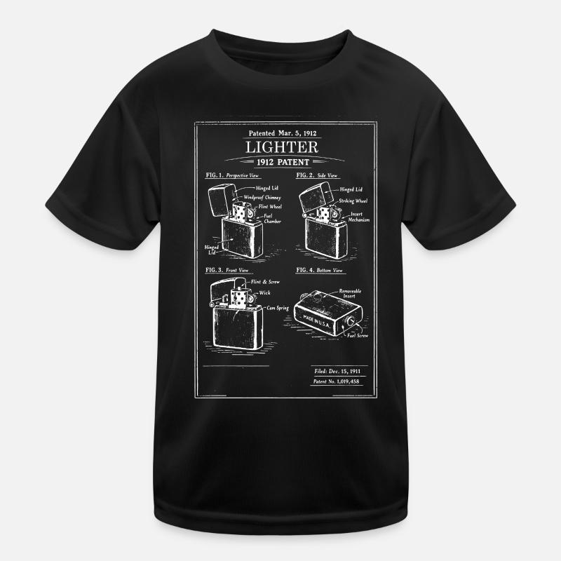 Vintage Lighter Patent Blueprint Kids Functional T-Shirt