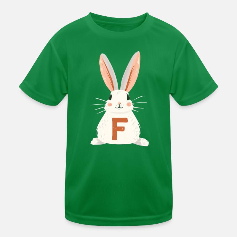 F Letter - Bunny - Customizable Kids Functional T-Shirt