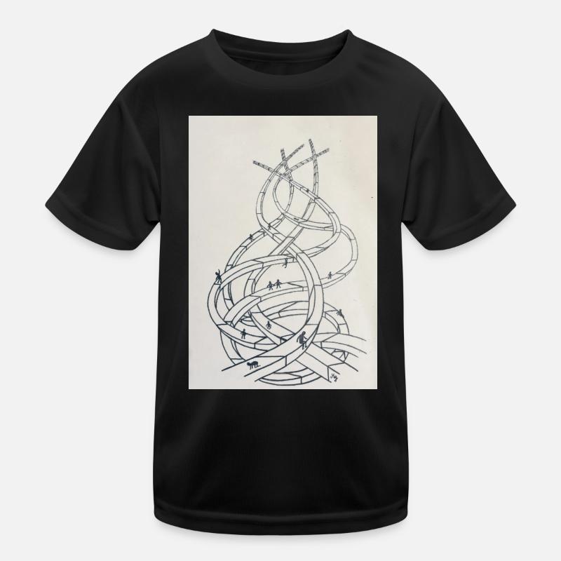 Loop labyrinth of paths Kids Functional T-Shirt