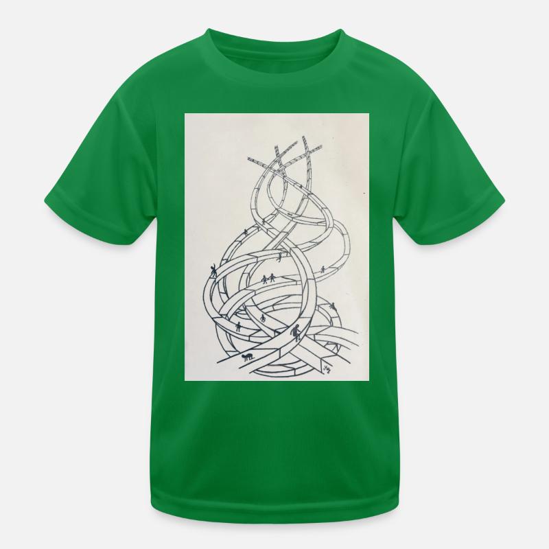 Loop labyrinth of paths Kids Functional T-Shirt