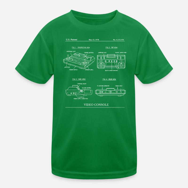 Retro Console Blueprint Design Kids Functional T-Shirt