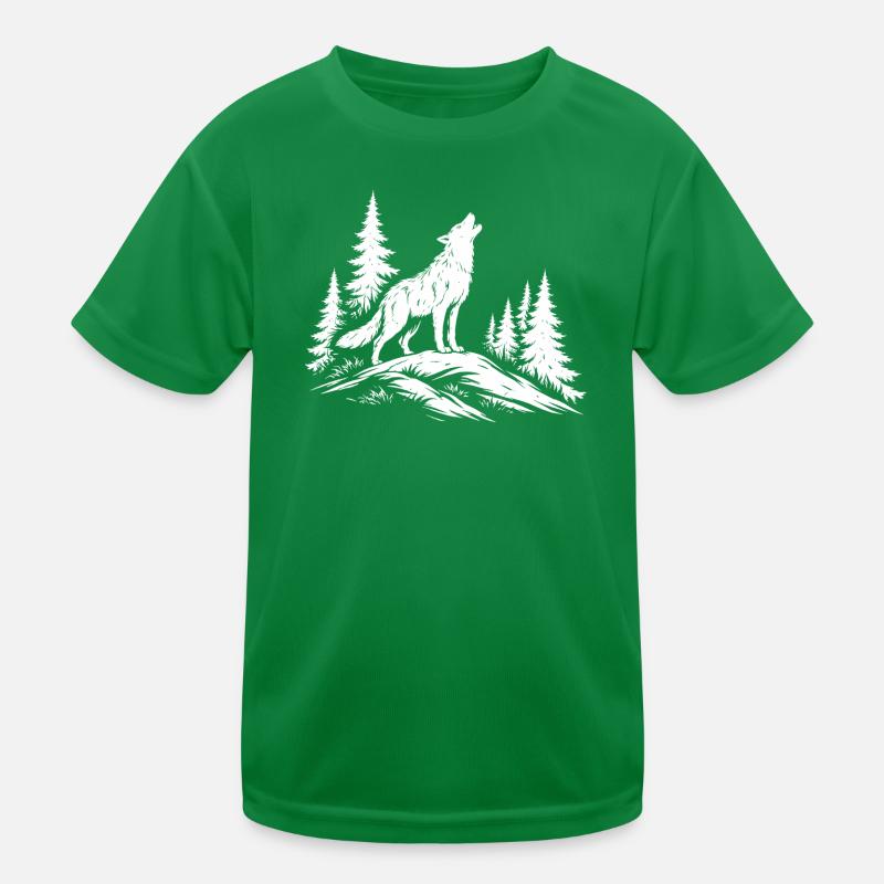 Heulender Wolf Kinder Funktions-T-Shirt