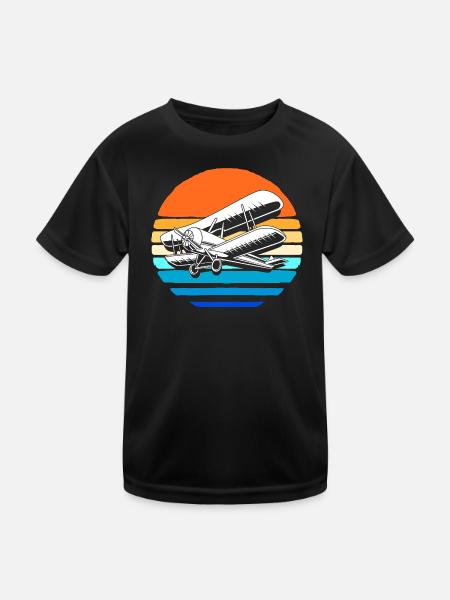 Avion modèle modèle - T-shirt sport Enfant - noir - Devant