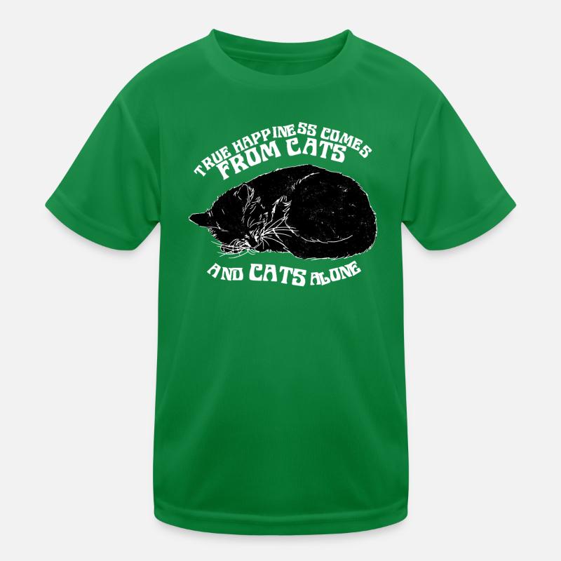 TRUE HAPPINESS COMES FROM CATS Kids Functional T-Shirt