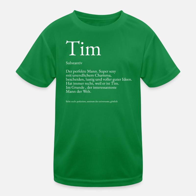 Explication du dictionnaire Tim Prénom Tim T-shirt sport Enfant