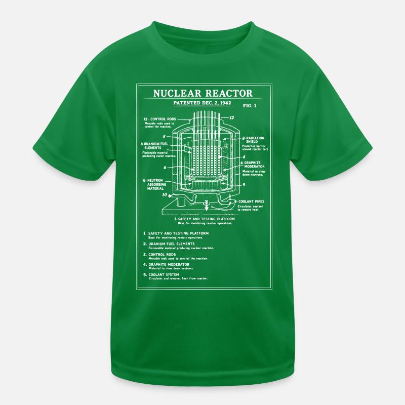 Nuclear Reactor Blueprint Diagram Kids Functional T-Shirt