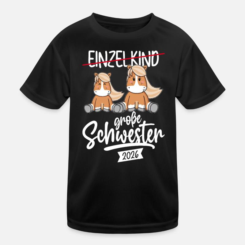 Einzelkind Grosse Schwester 2026 Schwangerschaft Kinder Funktions-T-Shirt