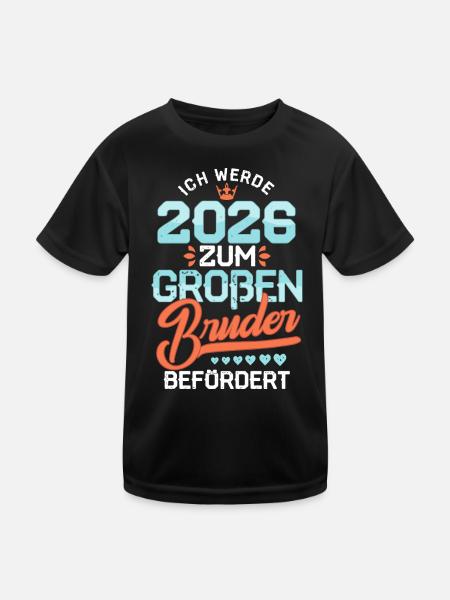 I Will 2026 Big Brother Pregnancy Baby - Kids Functional T-Shirt - black - Front