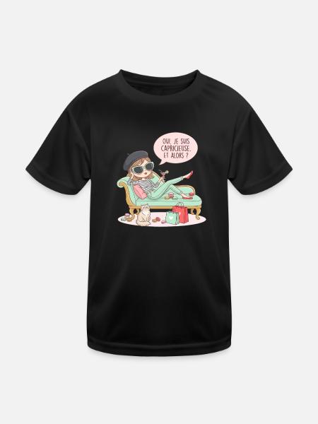 Ich bin launisch und so - Kinder Funktions-T-Shirt - Schwarz - Vorne