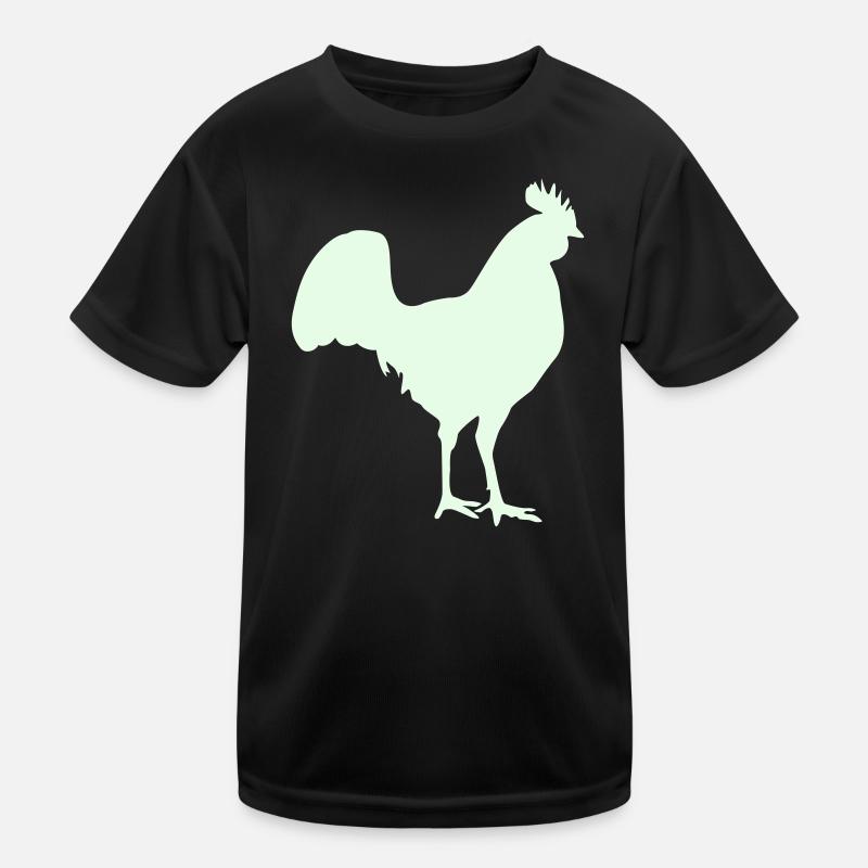 Rooster Silhouette Kids Functional T-Shirt