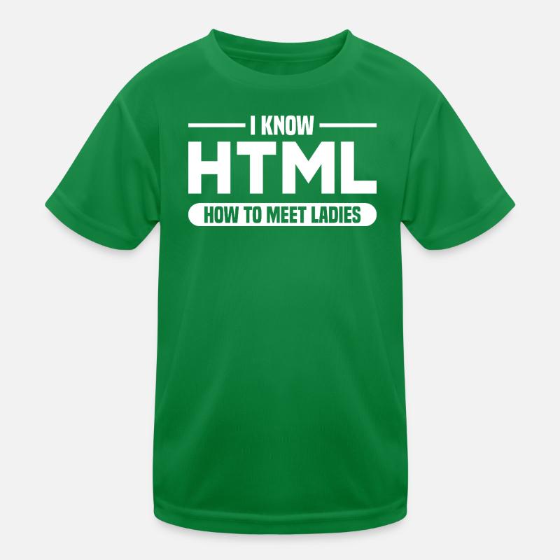 HTML Humor Code Programmer Saying Kids Functional T-Shirt
