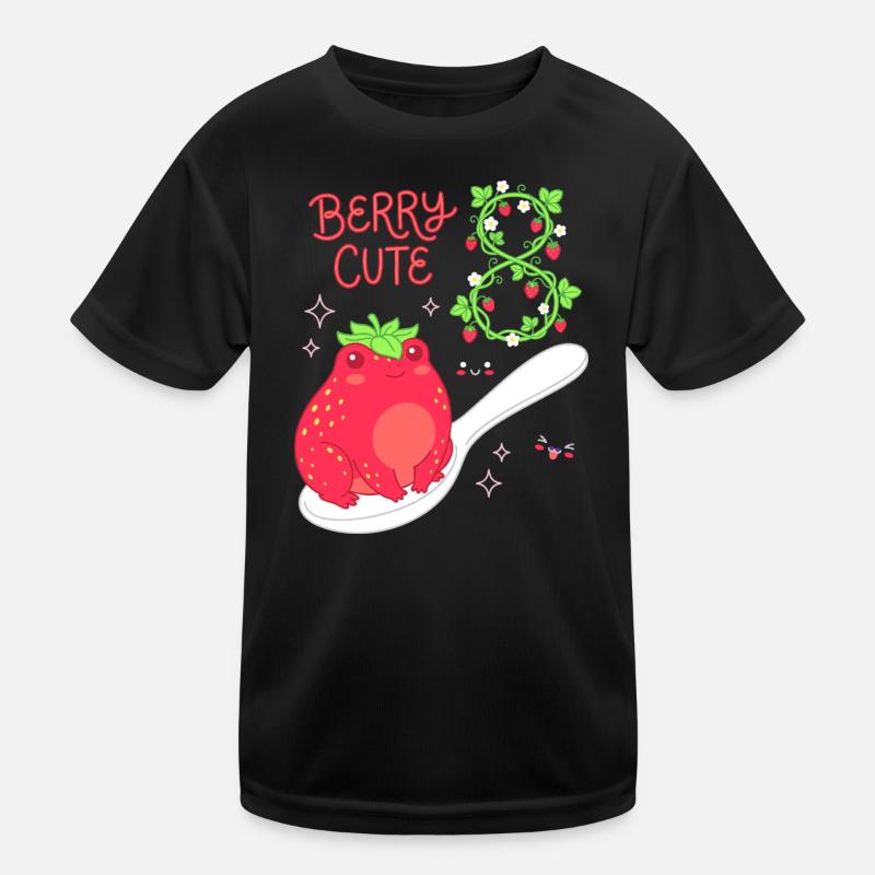 Berry Cute 8th Birthday Strawberry Frog Kids Functional T-Shirt