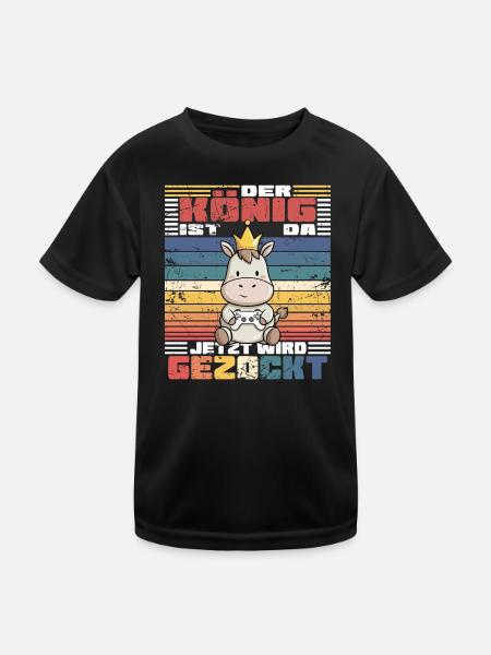 Game King computer game - Kids Functional T-Shirt - black - Front