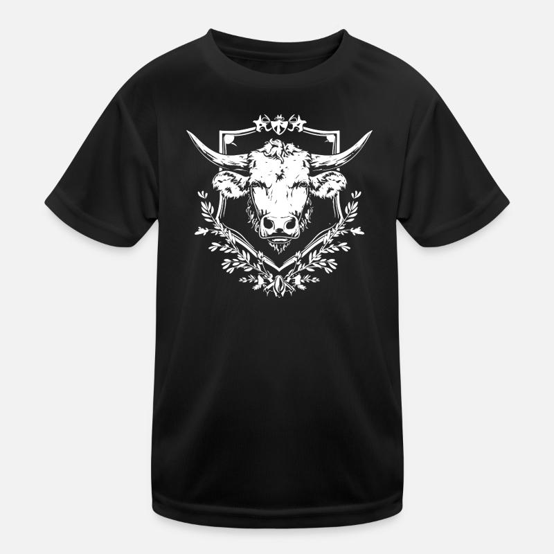 Cow in a laurel frame Kids Functional T-Shirt