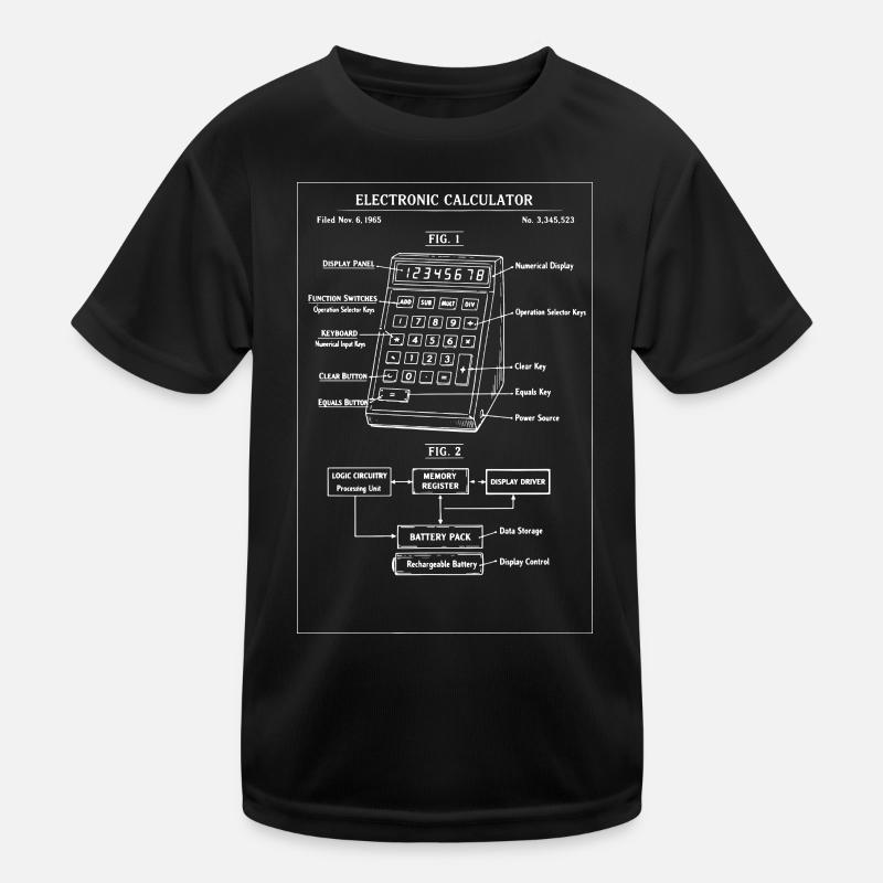 Vintage Calculator Blueprint Kids Functional T-Shirt