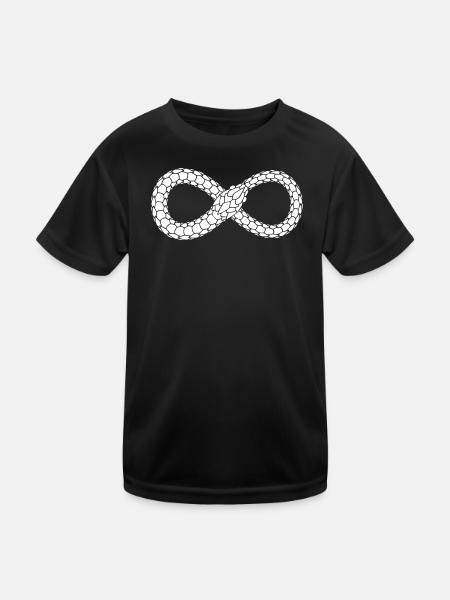 Endlose Schlangenschleife - Kinder Funktions-T-Shirt - Schwarz