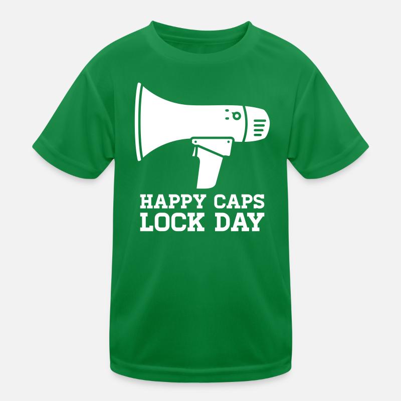 Journée joyeuse du Megaphone Verrouillage en majuscules, nerd T-shirt sport Enfant