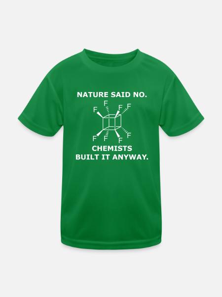 Perfluor Cuban Molekül – Chemie Science - Kinder Funktions-T-Shirt - Kelly Green - Vorne