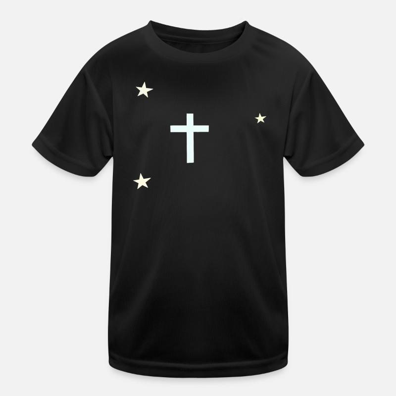Celestial Cross with Stars Kids Functional T-Shirt