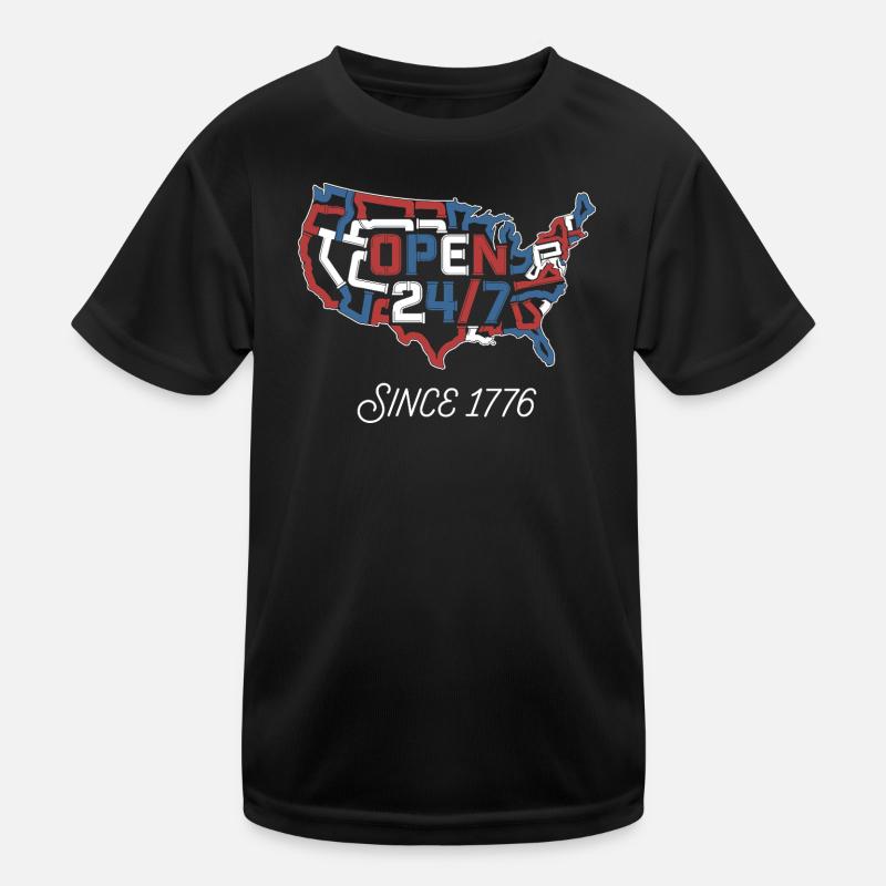 Open 24/7 Since 1776 Kinder Funktions-T-Shirt