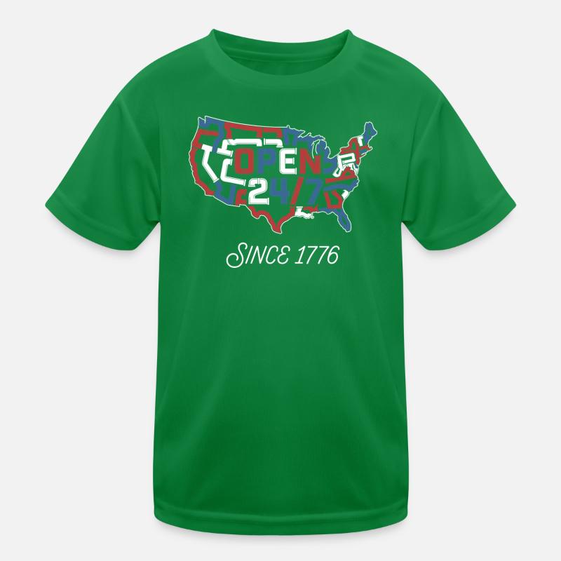 Open 24/7 Since 1776 Kinder Funktions-T-Shirt