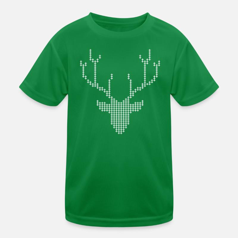 Pixel Deer-Geweihe Kinder Funktions-T-Shirt