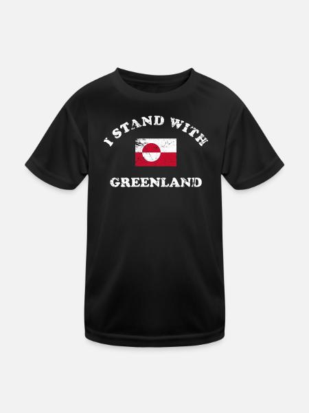 Ich stehe zu Grönland - Kinder Funktions-T-Shirt - Schwarz