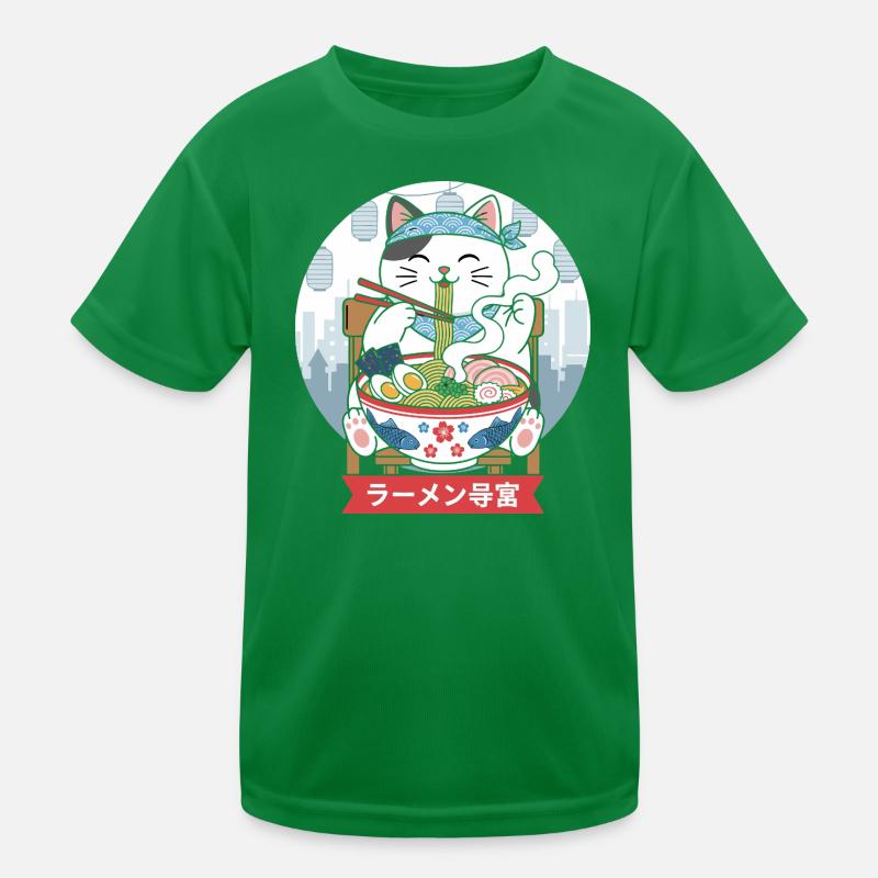 Neko Ramen Feast Kids Functional T-Shirt