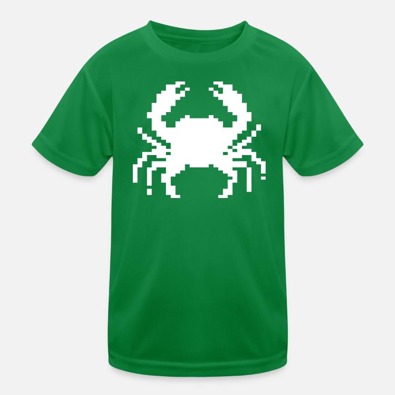 Pixelkrabben-Design Kinder Funktions-T-Shirt