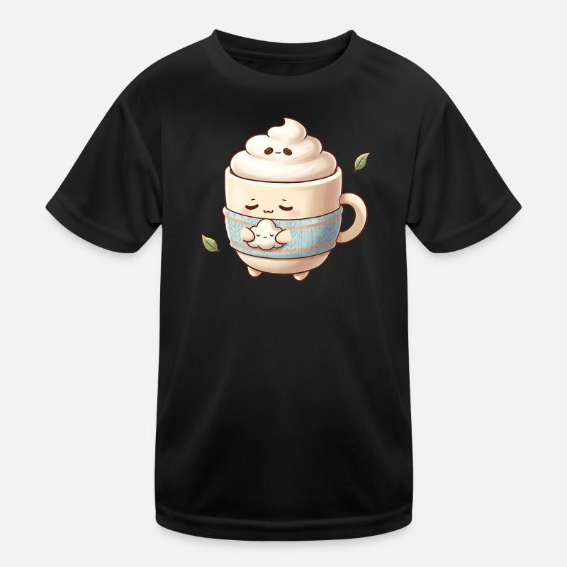 Kuschelige Wolkenkaffee Becher Kinder Funktions-T-Shirt