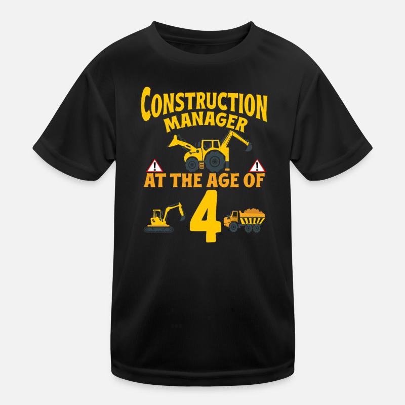 Fête de construction 4e anniversaire Camion de 4 ans T-shirt sport Enfant