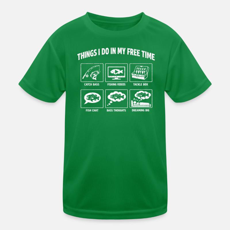 Activités que je fais pendant mon temps libre : pêche au bar T-shirt sport Enfant