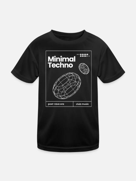 Conception minimale des sphères musicales techno - T-shirt sport Enfant - noir - Devant