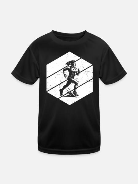 Running Fokus pur - Kinder Funktions-T-Shirt - Schwarz - Vorne