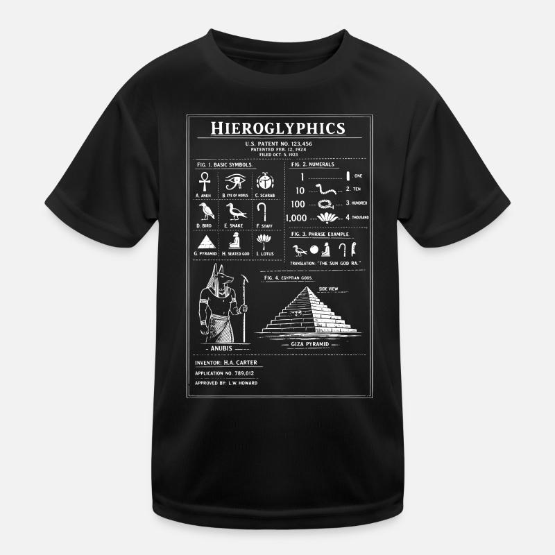 Typographisches Design der antiken Hieroglyphen Kinder Funktions-T-Shirt