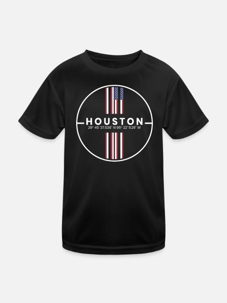 Houston Coordinates - Kids Functional T-Shirt - black - Front