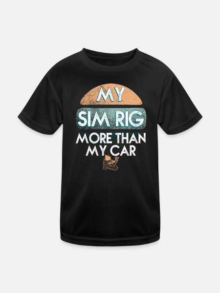 Mon Sim Rig Plus Que ma Voiture - T-shirt sport Enfant - noir - Devant