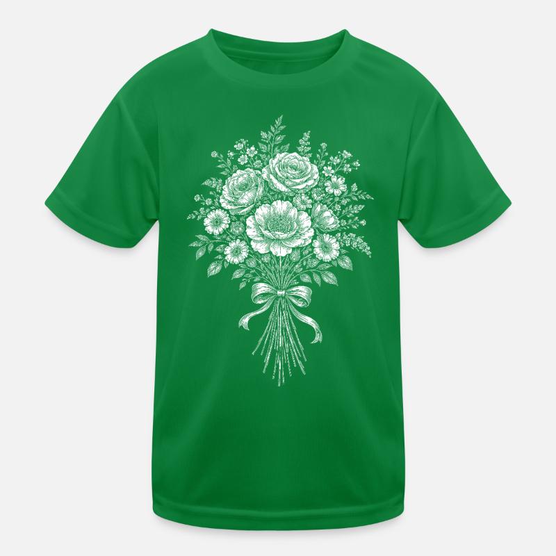 Bouquet-Silhouette mit Schleife Kinder Funktions-T-Shirt