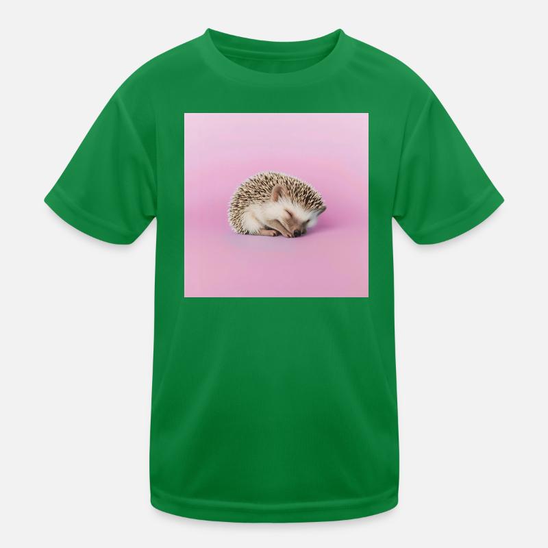 Schlafender Igel auf blassrosa Hintergrund Kinder Funktions-T-Shirt