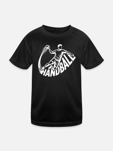 Handball Handball players Handball players - Kids Functional T-Shirt - black - Front